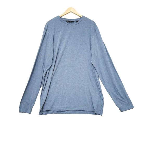 Travis Mathew The Crew Long Sleeve Shirt Stretch Heather‎ Blue Golf Mens XXL - Picture 1 of 9